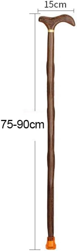 Bastón de madera maciza con punta de goma, bastones de madera natural de moda para hombres y mujeres, ligero y fuerte capacidad de peso de 450