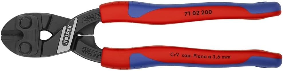 Knipex 7102200 pinza de tornillos, palanca de acción, de cómodo agarre, 8 pulgadas