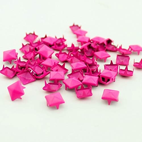 Kamas Mezcla de 100 piezas de remaches y tachuelas piramidales de 0.354 in punk, remaches cuadrados de metal y picos para ropa, zapatos, bolsas,