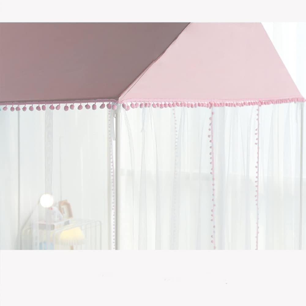 Akiky Toldo de cama arcoíris con pompones, cortinas Montessori, tienda de campaña para niños, postes de cama (matrimonialQueen, caballo)
