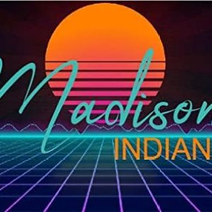 Madison Indiana – Imán para nevera, diseño retro de neón (4 x 2.25 pulgadas) Madison Indiana – Imán para nevera, diseño retro de neón (4 x 2.25 pulgadas)