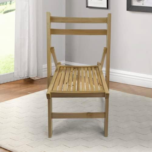 Silla plegable de madera de listones, 4 piezas totalmente montadas, juego de sillas plegables para eventos, silla de boda, asiento de listones de