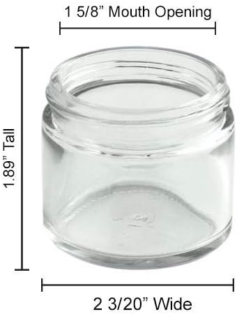 Pinnacle Mercantile Tarros de vidrio de 2 oz para especias rectas con tapas de metal blanco, caja de 24 unidades