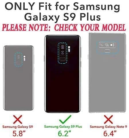 Funda para Galaxy S9 Plus, Samsung Galaxy S9 Plus con protector de pantalla de TPU flexible autorreparable 2 unidades, funda de protección