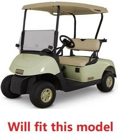 Huskey – 2 fundas de asiento delantero para carrito de golf EZGO RXV 2008-UP G&E Modelos Custom de dos tonos negroverde lima costuras de diamante