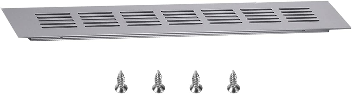 Bettomshin Rejilla de ventilación cuadrada de aleación de aluminio de 11.81 x 1.97 pulgadas (largo x ancho), rejilla de ventilación cuadrada de