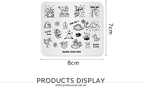 KADS – Placa de estampación de uñas para decoración de uñas y dragón lindo (ZOO006)