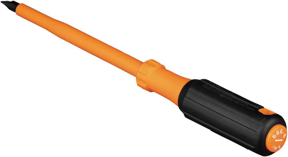 Klein Tools 6866INS – Destornillador aislante, punta de gabinete de 1000 V de 516 pulgadas, destornillador con vástago de 6 pulgadas, punta