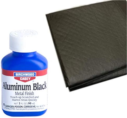 Westlake Market, Birchwood Casey – Pistola líquida negra de aluminio azul más 2 almohadillas desechables para restauración de armas de piezas de