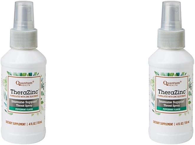 Quantum Health TheraZinc – Spray oral de zinc, soporte inmunológico de zinc para adultos y niños, proporciona alivio de garganta en un spray de zinc