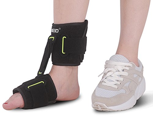 Soporte ajustable para pie caído, unisex, para ortesis de pie derechoizquierdo, soporte de tobillo, mejora la marcha al caminar, alivia eficazmente
