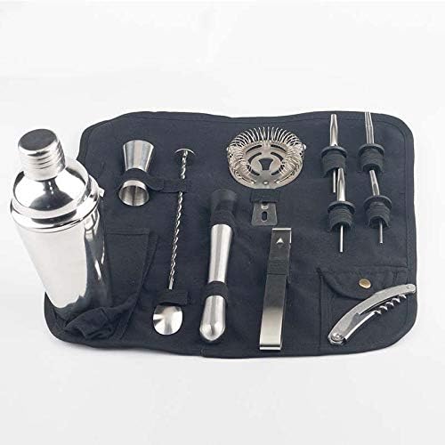 Stainless Steel Liquor Cocktail Shaker Bar Wine Mixer Set Bartender Cocktail Hand Shaker Tool Kit Bar Tool with Bartender Bag
