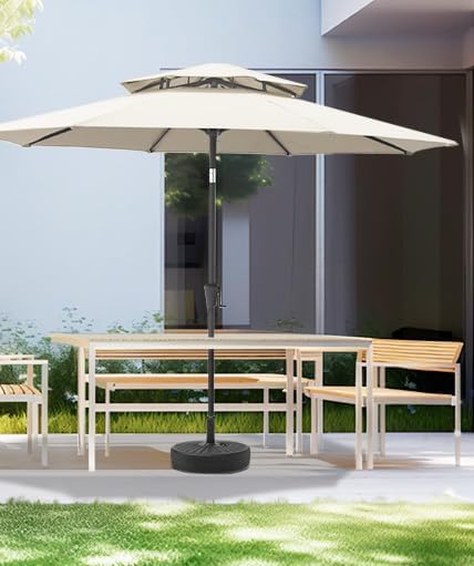 Sombrilla C-Hopetree Cantilever Offset para exterior, con base pesada