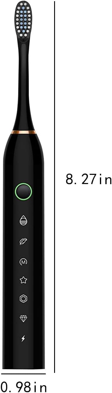 topliu Cepillo de dientes eléctrico inteligente de 6 velocidades con 8 cabezales de cepillo – Cepillo de dientes eléctrico portátil – Cepillo de