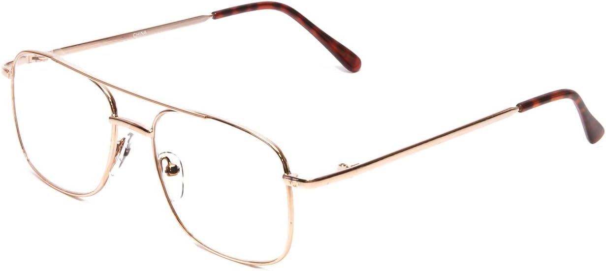Calabria 8151 Square Pilot – Lentes de lectura de metal para hombre y mujer, diseño clásico de moda, ligeros, elegantes