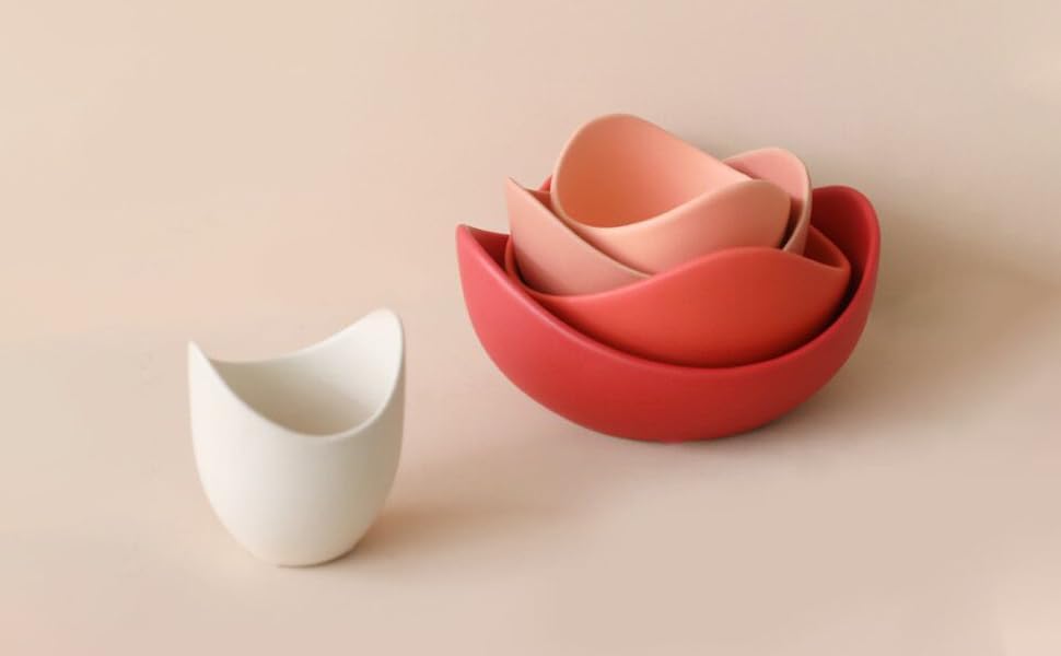 Lotus – Juego de 5 cuencos de cerámica decorativos para decoración del hogar, ensaladeras, cuencos de frutas, juegos de cuencos como regalo, cuencos