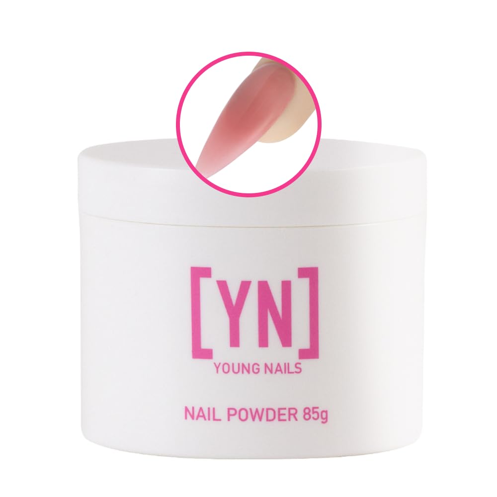 Young Nails Polvo acrílico de cobertura acrílica autonivelante, polvo acrílico transparente rosa y blanco para extensión de uñas, grado profesional,