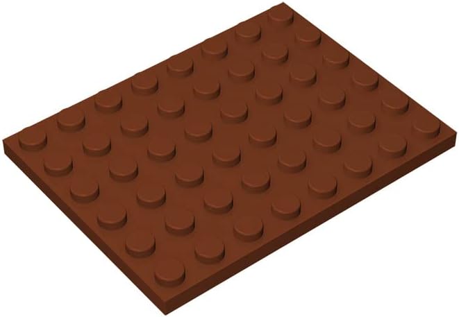 Placa de construcción clásica de 6 x 8 pulgadas, 50 placas marrones a granel, compatible con piezas y piezas Lego 3036, compatible con todas las