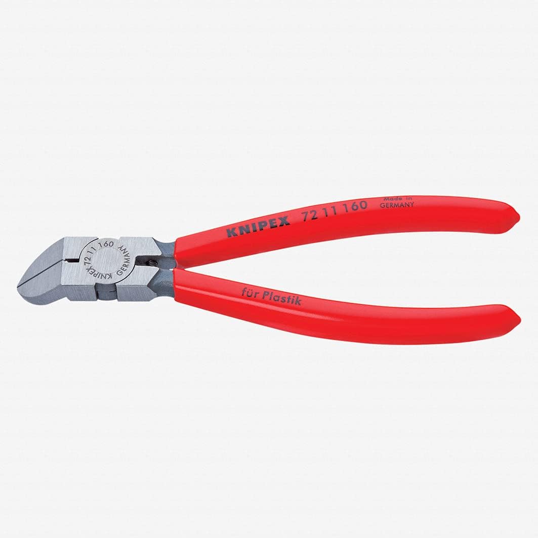 KNIPEX Herramientas – Cortador de descarga diagonal para plásticos, ángulo de 45 grados (7211160SB)