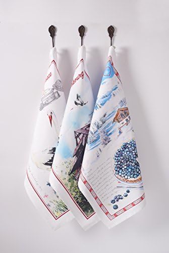 Maison d’ Hermine – Juego de 3 paños de cocina 100% de algodón, suaves, absorbentes, multiusos, para comedor, fiestas con bufé y campamento, modelo