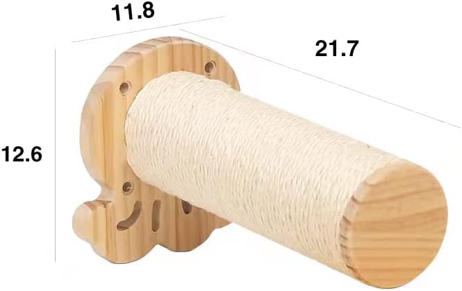 2 piezas de muebles para gatos montados en la pared, escalones de pared para gatos con sisal, estantes flotantes para postes rascadores para gatos
