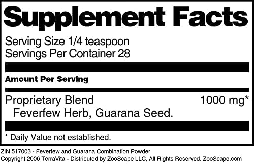 Feverfew and Guaraná Combinación Polvo (1 oz, ZIN 517003)