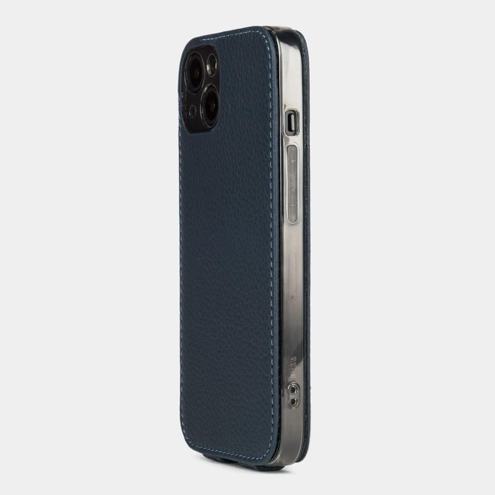Marcel Robert – Funda de piel tipo cartera para iPhone 13 Mini – Modelo patentado – Fabricado en Francia –  Azul