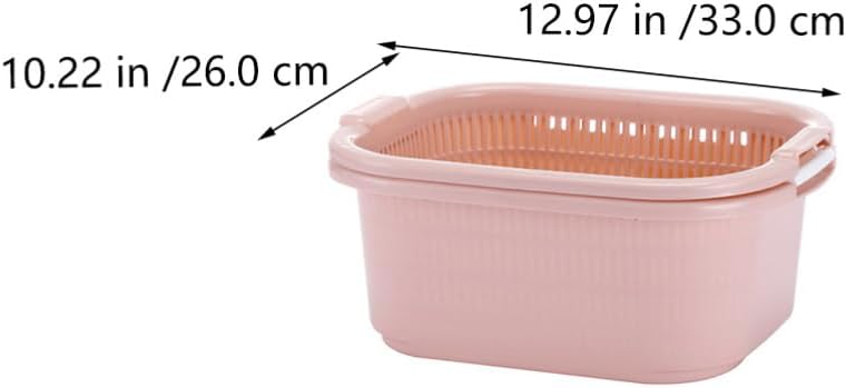 BESTonZON Cesta de lavado de verduras, juego de tazones de colador de cocina, cesta de lavado de frutas, coladores de frutas, coladores de plástico