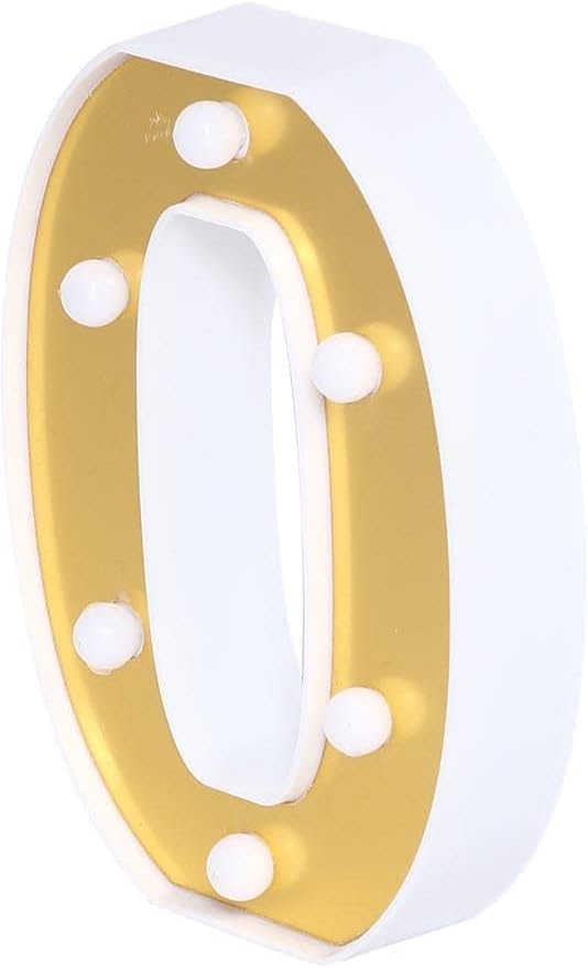 Efavormart – Letras de marquesina dorada 3D de 6 pulgadas, 5 letras LED iluminadas, color blanco cálido, 0