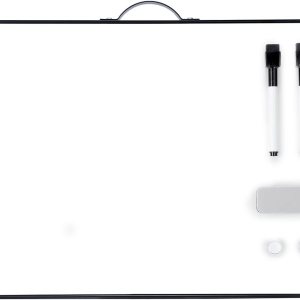 TSJ OFFICE Pizarra blanca pequeña, 12 x 16 pulgadas, marco de aluminio portátil, pizarra magnética de borrado en seco con soporte, bloc de notas de TSJ OFFICE Pizarra blanca pequeña, 12 x 16 pulgadas, marco de aluminio portátil, pizarra magnética de borrado en seco con soporte, bloc de notas de