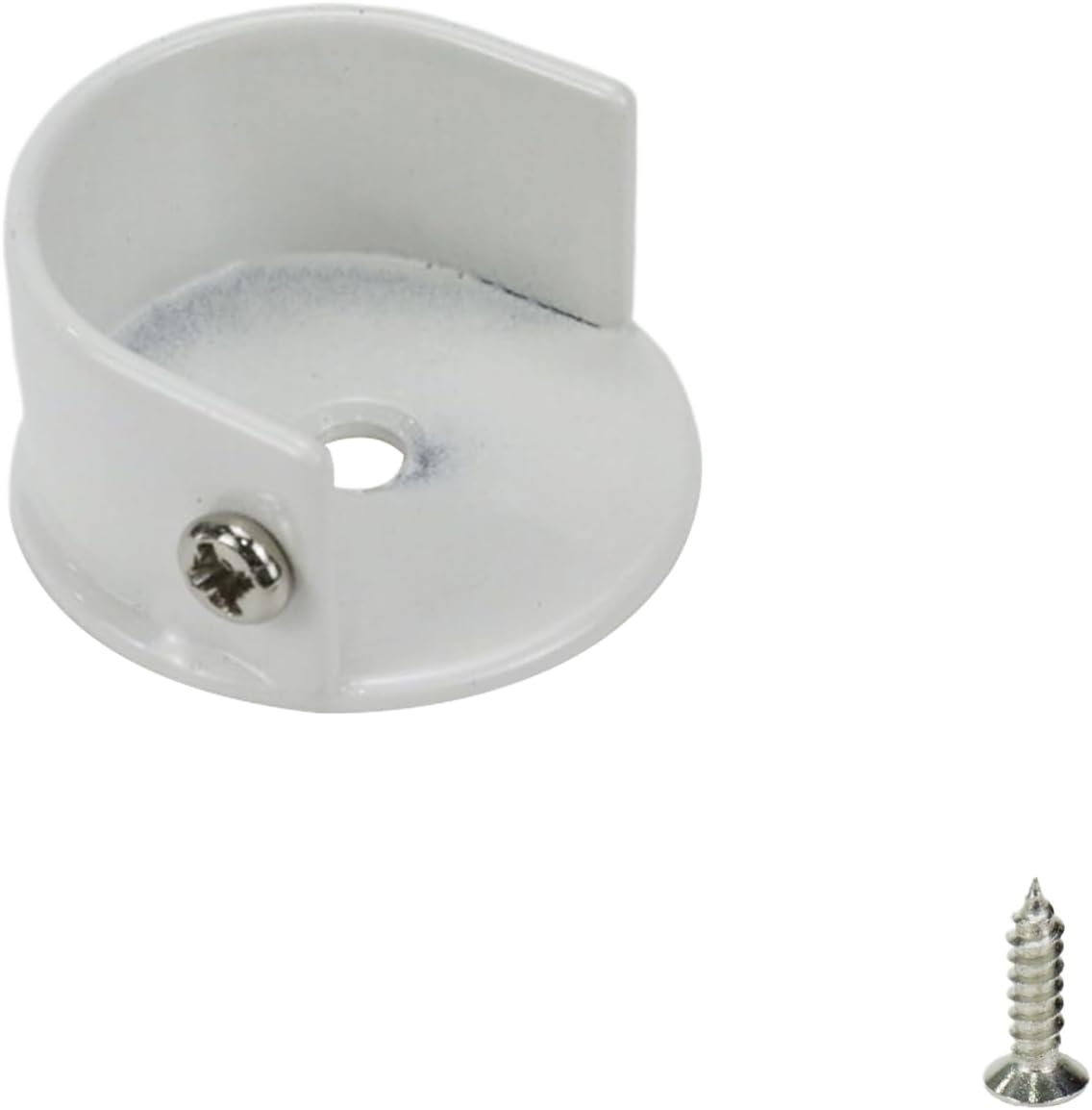 Pufguy 2 soportes de barra de armario en forma de U para barra de tela con tornillos, 1 pulgada