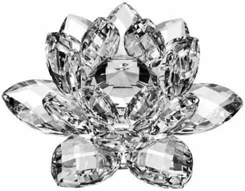 Amlong Crystal 3 inch Clear Crystal Lotus Flower with Gift Box