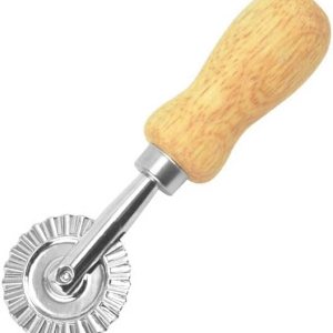 Sellos de cortador de ravioles con rueda de rodillo resistente y estable, molde redondo con mango de madera y borde estriado, cortador de pasta para Sellos de cortador de ravioles con rueda de rodillo resistente y estable, molde redondo con mango de madera y borde estriado, cortador de pasta para