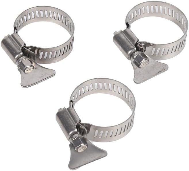 Paquete de 10 abrazaderas de manguera de acero inoxidable 304, abrazaderas de tornillo de pulgar ajustables, tamaño de 58″-1″ (16-25mm), ancho de