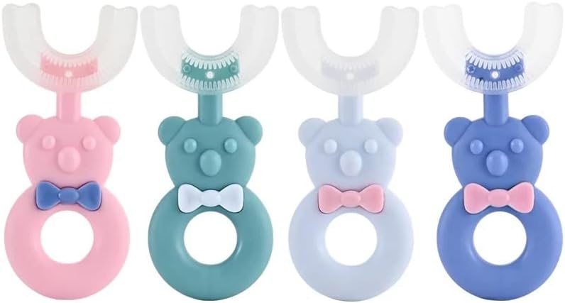 Soft Little Bear – Cepillo de dientes oral en forma de U para niños con dientes frágiles (2 a 6 años, rosa)