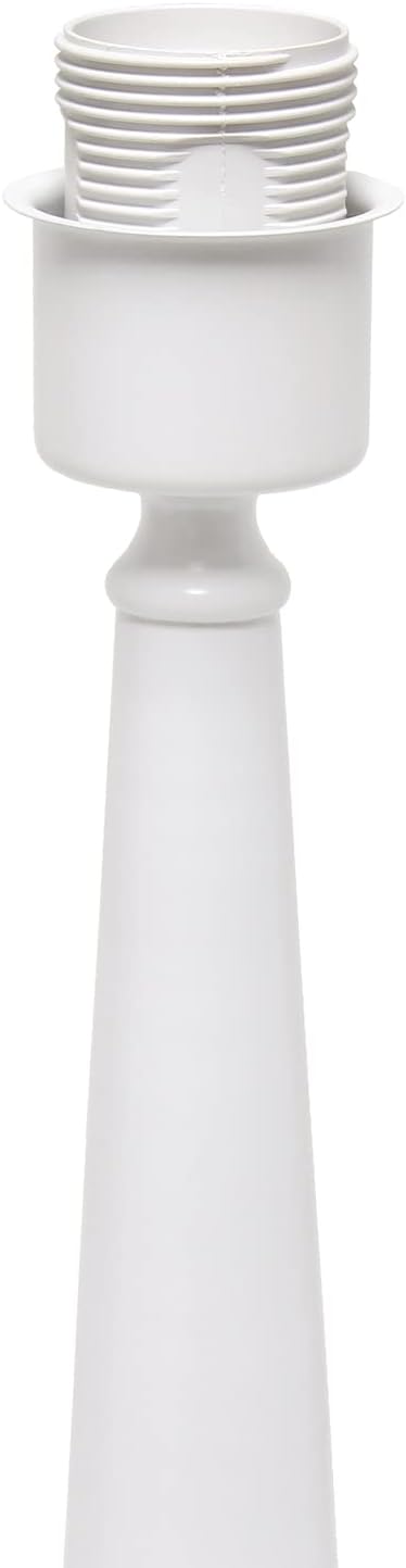 Simple Designs LT2075-WHT – Lámpara de mesa tradicional de metal y hierro con pantalla de tambor, color blanco