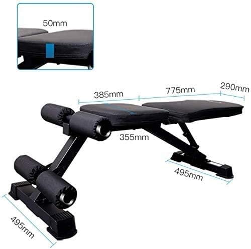 Banco de pesas ajustable, banco de entrenamiento de fuerza, banco de gimnasio para vertical, inclinación, declinación y ejercicio plano, color negro