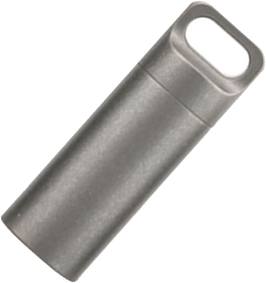 Pastillero portátil impermeable, llavero de aleación de titanio, mini recipiente para medicina, contenedor de píldoras para acampar al aire