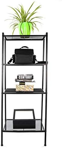 Bookcases 4 Tier Bookshelf Shelving Unit Rack Adjustable Widened Metal Storage Rack for Pantry Closet Kitchen Laundry Room Storage Rack Organizer