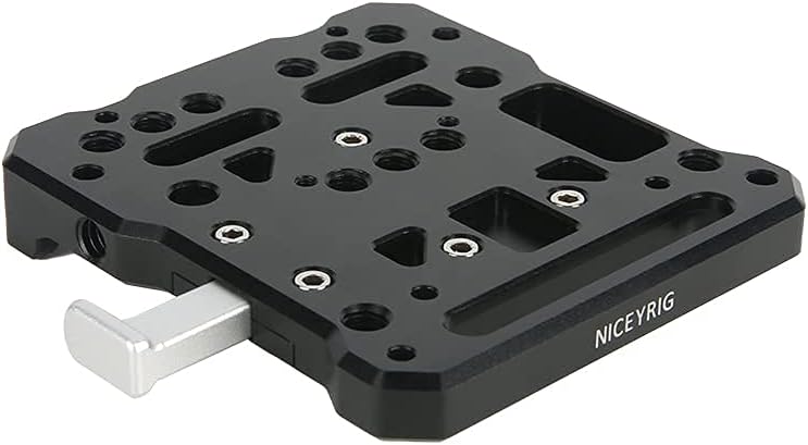NICEYRIG Placa de batería de montaje en V de liberación rápida con bloque de riel de 0.591 in – 467