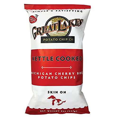 Great Lakes Potato Chips Michigan, hervidor de patatas fritas cocidas, 8 onzas bolsas (4 bolsas)