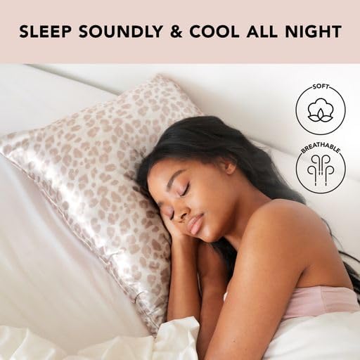 Kitsch Funda de almohada de satén (marfil) y funda de almohada de satén (leopardo) con descuento