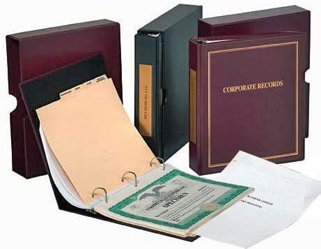 Kit corporativo ThriftKit Combo  carpeta, funda, certificados de acciones, fichas de índice (Sociedad de responsabilidad limitada, Borgoña)