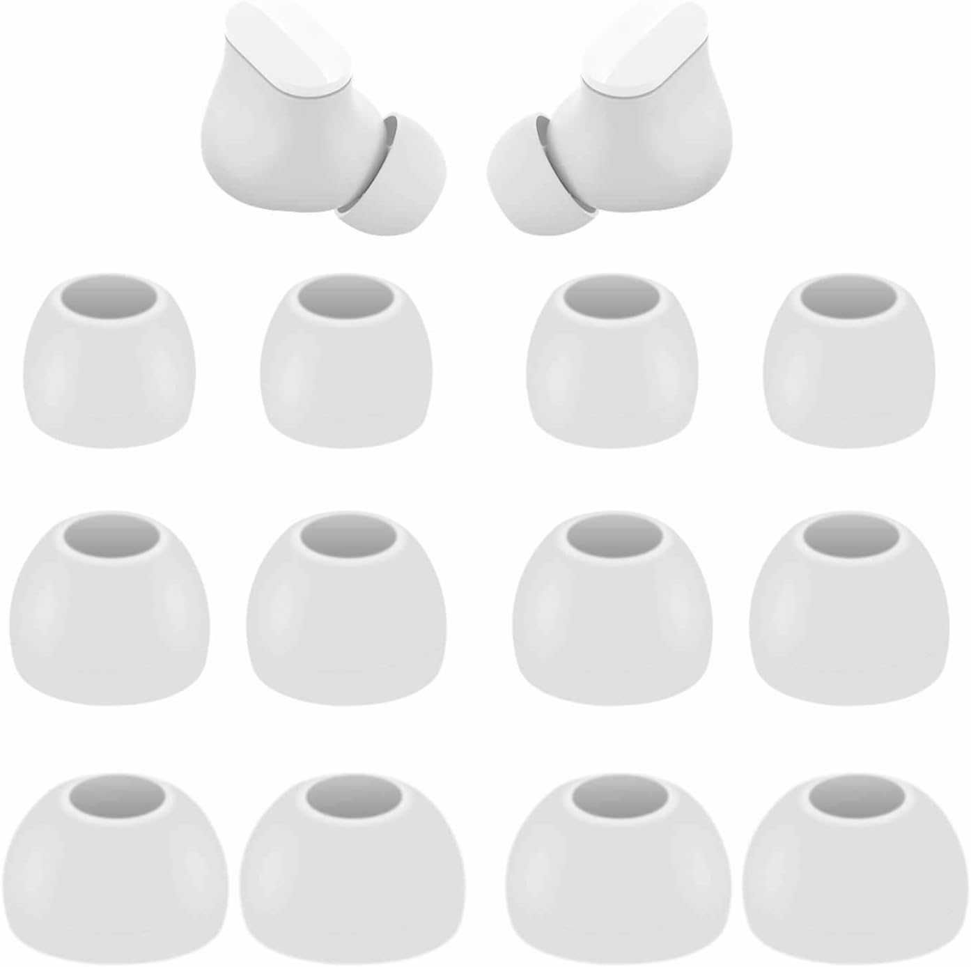 6 pares de almohadillas de silicona de repuesto compatibles con Beats Studio Buds +  Fit Pro, SML 3 tamaños de auriculares, cubierta de gel de goma