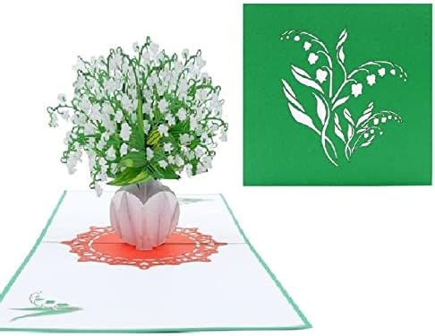 ETA Lily of the Valley – Tarjeta desplegable 3D de feliz cumpleaños con diseño de flores, para el día de la madre, mejores deseos para mamá, mujeres