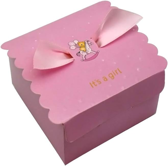 Floratek 50 piezas de recuerdos de baby shower, lindas alas de ángel para bebé, caja de embalaje de chocolate, caja de regalo para niños,