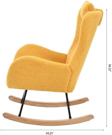 Mecedora profesional con patas de goma, tela de cachemira y diseño ergonómico, perfecta para sala de estar y dormitorio, ideal para guardería y