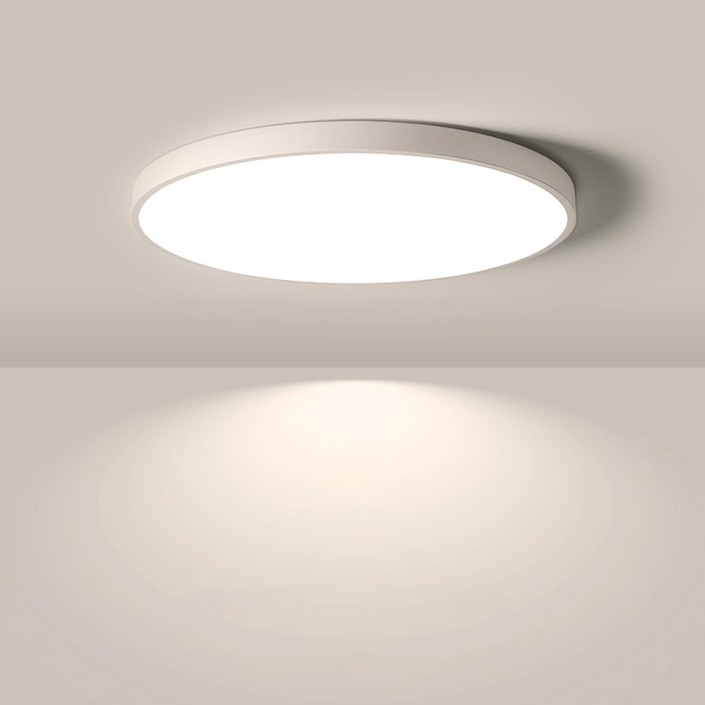 LightingWill Lámpara de techo LED de montaje empotrado de 8.9 pulgadas, 4000K Nurture White, 1800LM, 18W, accesorio de iluminación redondo moderno