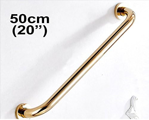 700Brass Barra de agarre de 20 pulgadas para seguridad de ducha de hotel, motel, hogar, latón macizo, oro pulido, reposabrazos de construcción