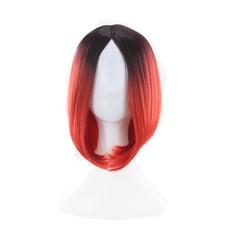 GUSYBG Peluca de fiesta degradado de pelo corto y lacio con reflejos femeninos rubios con encaje frontal, peluca rubia afro amor, pelucas trenzadas